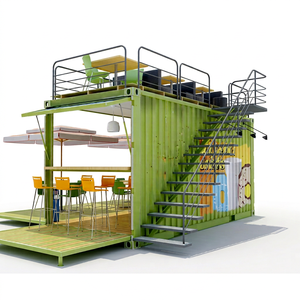 Bar de conteneur portable en aluminium et fibre de verre pour kiosque de nourriture et de boissons dans la rue, le parc, la place avec service de frites - Product Image 1