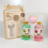 Usine OEM ODM, vente en gros de produits de bain naturels, gel douche à la pêche, lotion pour le corps à l'avocat, ensemble de bombes de bain à la pêche pour enfants, famille, maison