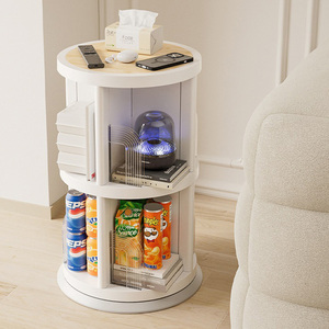 Organizador de libros estrechos, pantalla 360, estantería de pie de 4 niveles, estante de almacenamiento, estantería giratoria <span class=keywords><strong>Circular</strong></span> para dormitorio y sala de estar - Product Image 3