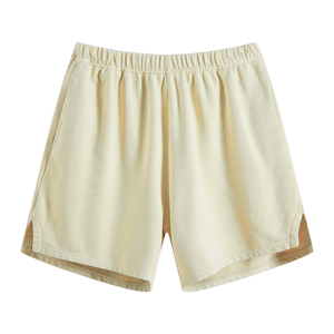 2023 caldo estivo da ragazza in cotone 100% francese di spugna <span class=keywords><strong>pantaloncini</strong></span> da ginnastica larghi semplici e lavati con acido mezzo pantaloni Vintage per le donne all'ingrosso - Product Image 5