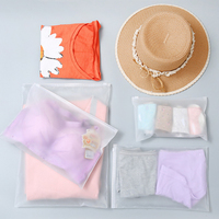 Sacs à glissière en EVA givré avec logo personnalisé imprimé, recyclables, translucides, pour l'emballage de vêtements et de sous-vêtements