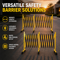 Barrière de sécurité extensible en acier de haute qualité avec roues robustes et boulons de verrouillage pour le contrôle temporaire des foules