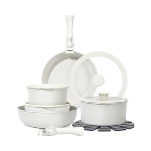 Wholesale 15-Piece Modern Design Granite Aluminum <b>Cookware</b> Set Nonstick Coating Pans Pots Detachable Handle for Home Cooking - Product Image 4