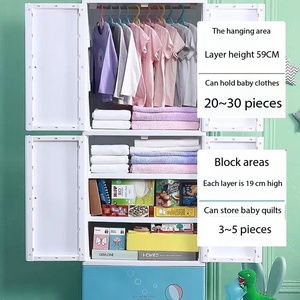 Armario Moderno para Niños con Cajones de Almacenamiento, Colgador de Ropa, Cómoda para Bebés DIY, Muebles para el Hogar, Armario de Almacenamiento para Dormitorio Infantil - Product Image 3