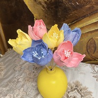 Kepala Bunga Mawar Peony Kertas Krep 3D Ukuran Sesuai Pesanan untuk Dekorasi Dinding Latar Belakang Pesta Pernikahan