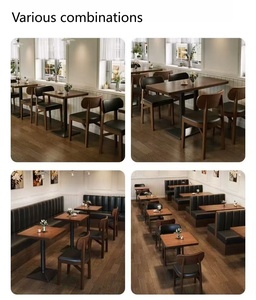 โต๊ะเก้าอี้ร้านอาหารสไตล์เรโทร ทนทาน โต๊ะรับประทานอาหาร เก้าอี้รับประทานอาหาร ชุดร้านอาหาร เฟอร์นิเจอร์ร้านอาหาร ม้านั่งร้านอาหาร - Product Image 6