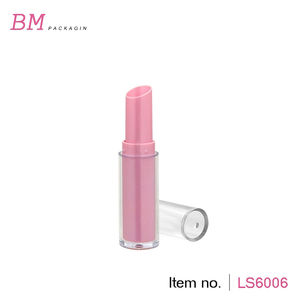 傾斜ツイストアップピンクスリムリップスティックチューブケース4g空のeosラウンド透明4mlリップバームスティックチューブコンテナ製造 - Product Image 3