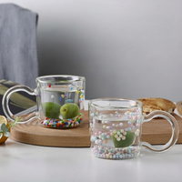 Mug en verre borosilicate personnalisé avec logo, 190 ml, sans BPA, compatible lave-vaisselle et micro-ondes, isolé, réutilisable, mug à café moderne, cadeau pour la maison