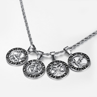 Pendentif Astrologie Horoscope, Bijou Porte-Bonheur, Collier Signe Astrologique Scorpion, Acier Inoxydable, Collier 12 Constellations