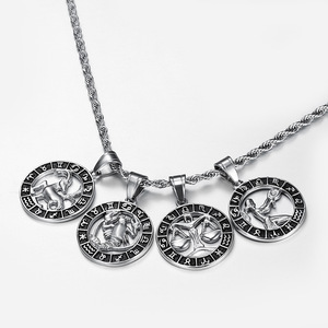 Horoscope Astrology Pendant Lucky Jewelry <strong>Scorpio</strong> Zodiac Sign <strong>Necklace</strong> Stainless Steel 12 Constellations <strong>Necklace</strong> - Product Image 3
