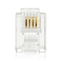 Cable Modular recto de varios núcleos, interfaz de red de cristal de cabeza, teléfono macho RJ12 6P2C, enchufe Modular 6P4C RJ11 Conector RJ45