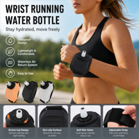 Botella de Agua Deportiva de Silicona, Portátil, para Montar en el Brazo, para Ciclismo, Running y Ejercicio al Aire Libre
