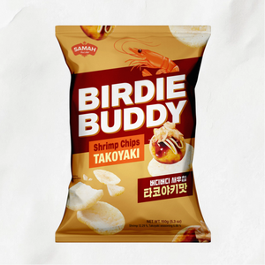 BIRDIE BUDDY Chips de Camarón Sabor Takoyaki, Bolsa Grande, Condimento Dulce y Sabroso Estilo Okonomiyaki, Rico Aroma a Camarón, Crujiente - Product Image 1