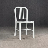 Chaise de salle à manger tout métal anti-rouille pour la maison et le jardin, chaise en métal thermolaqué pour patio extérieur et salle à manger intérieure