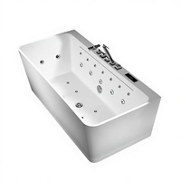 Baignoire autoportante en acrylique pour massage indépendant, baignoire spa fonctionnelle en acrylique avec hydromassage, baignoire de massage à remous