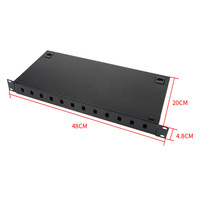 Panel Patch Fiber Optik 19 Inci Kotak Terminal Fiber Optik 12 Core FMS LIU FOPP ODF 1U 12 Port SC Distribution Frame