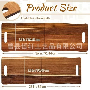 Plateau de service pliable en bois d'acacia avec poignée, planche à découper portable pour l'extérieur, utilisation en restaurant, planche à découper en bois massif - Product Image 4