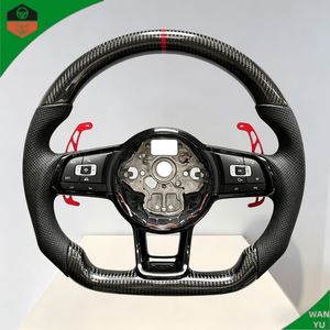 Volante in Pelle Personalizzato Stile Sportivo con Palette Rosse per <span class=keywords><strong>Volkswagen</strong></span> VW <span class=keywords><strong>Golf</strong></span> MK8 <span class=keywords><strong>TSI</strong></span> - Product Image 1