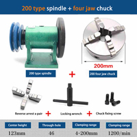 Type 200 nouvelle broche de tour avec mandrin pneumatique menuiserie DIY métal automatique CNC à trois griffes mandrin tête de