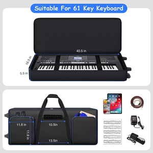 Túi đựng đàn <span class=keywords><strong>piano</strong></span> chất lượng cao có bánh xe, túi đựng đàn <span class=keywords><strong>piano</strong></span> di động, túi đựng đàn <span class=keywords><strong>keyboard</strong></span> 61 phím, túi đựng nhạc cụ - Product Image 2