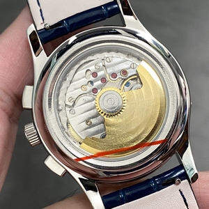 Montre mécanique automatique classique avec complications, cadran bleu, lunette sertie de diamants, pour célébrations, galas caritatifs et événements commémoratifs - Product Image 5