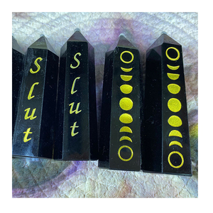 Obsidienne noire, 1 pièce, avec éclipse de logo du soleil, vente en gros de l'usine - Product Image 2
