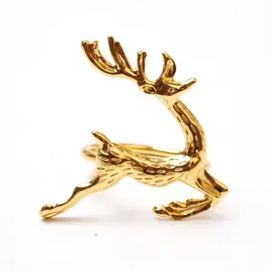 Table Accessories Metal Napkin Ring Hollow Plating Wedding Table Cloth Ring Deer Napkin Ring