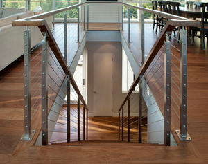 Câble de <span class=keywords><strong>garde</strong></span>-<span class=keywords><strong>corps</strong></span> d'escalier Balustrade en bois massif Rampe de câble en acier inoxydable avec raccord - Product Image 6