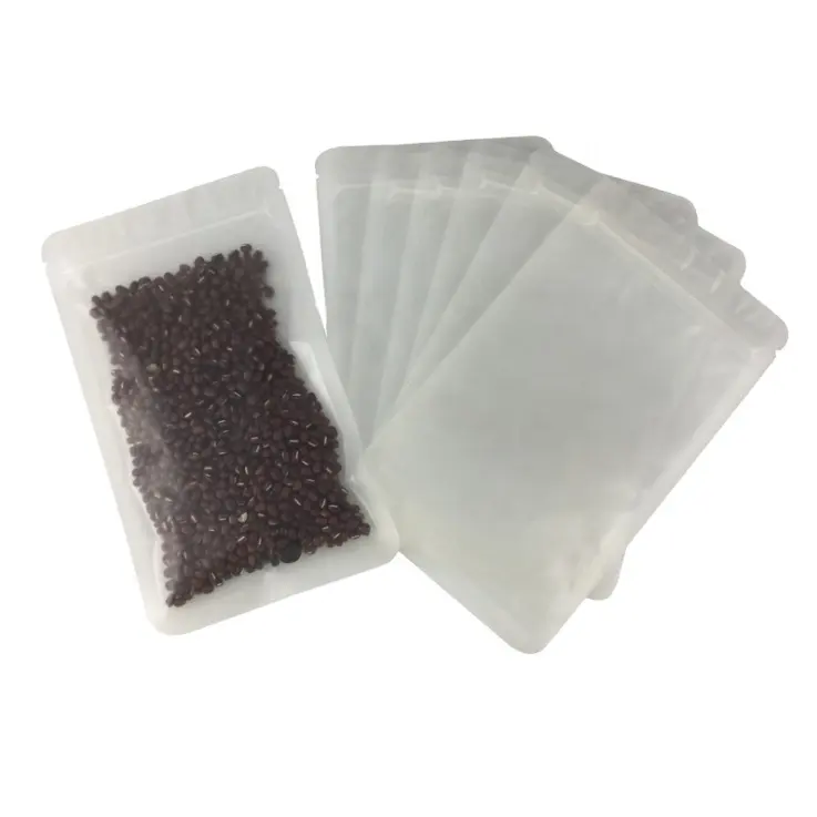 Saco de fecho de chá perfumado personalizado, saco de plástico fosco transparente com 3 lados selados para frutas secas com estampa
