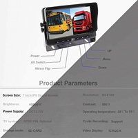7 pouces TFT Lcd sécurité AHD voiture moniteur caméra 2CH Quad Split enregistreur système de vue arrière pour maïs combiner Bus camion tracteur