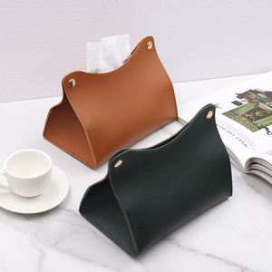 PU Leather Tissue Cover Rectangle Issue Holder Modern Tissue Box for Vanity Countertop <b>Night</b> <b>Stands</b> - Product Image 1