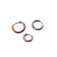 Pendientes de Aro de Acero Inoxidable de 2.5mm de Grosor, Redondos, Simples, Dorados y Negros, para Piercing Corporal, Tipo Huggie Hueco, de Venta Caliente