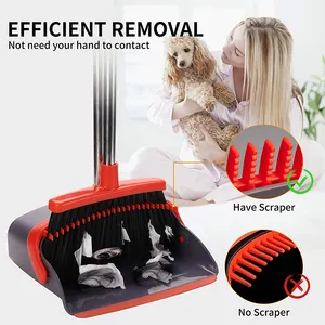 Brooms For The Household Dustpan And Brush 2023 Lobby Broom Set Red Broom And Dustpan Combo For Office Home Kitchen Floor Use