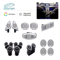 Kit de couverture de haut-parleur avec éclairage d'ambiance pour Mercedes-Benz Classe E W213 2016-2023, accessoires d'amélioration de l'atmosphère intérieure à 64 couleurs