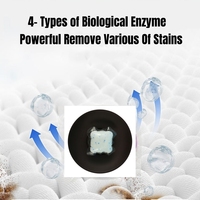 Capsules de lessive écologiques végétales à l'oxygène actif, sans parfum, 15g, sans danger pour la couleur, détergent blanchissant anti-taches