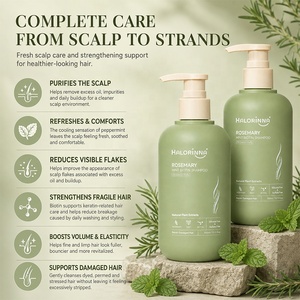 Champú HALORINNA Romero y Menta 300ml con Biotina para Limpieza Profunda del Exceso de Grasa, Refrescante para el Cuidado Diario del Cabello y Cuero Cabelludo - Product Image 2