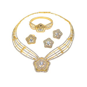 ZhuerruiNew Ensemble de bijoux plaqué or 24K avec étoiles en <span class=keywords><strong>diamant</strong></span> Personnalité unique Vitalité Demoiselles <span class=keywords><strong>d</strong></span>'honneur Accompagnées Main GiftHA240507 - Product Image 3
