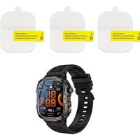 YiQungo Lot de 3 films protecteurs d'écran transparents en TPU semi-adhésifs respirants pour montre connectée QX12/QX11 – Accessoire privé convivial