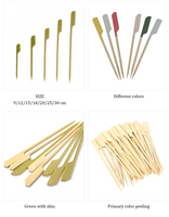 Brochettes de viande en bambou plates en gros, 9 cm, 15 cm, brochettes jetables en bambou Teppo