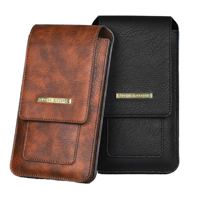 Wholesale Universal Magnet Phone Wallet Leather Waist Bag Sport Mobile Phone Accessories for Men Cell Phone Case