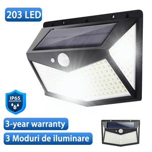 Đèn tường <span class=keywords><strong>LED</strong></span> & chống nước IP65 cảm biến ánh sáng vườn nhà để xe sân sau an ninh Đèn năng lượng mặt trời 6000K ánh sáng ban ngày Bảo hành 3 năm - Product Image 2