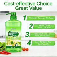 Liquide vaisselle écologique de haute qualité pour cuisine et verres 1L Formule personnalisée Élimine facilement l'huile Vente en gros