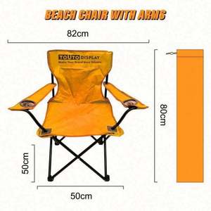 Chaise de plage et de pêche moderne portable avec cadre en acier inoxydable, tissu Oxford imperméable, légère et pliable pour le camping et le parc - Product Image 3