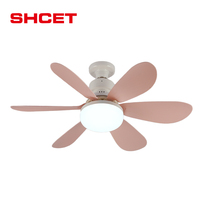 Magnifique Ventilateur de Plafond Coloré pour Salle à Manger, Luminaire à Douille E27, en Cristal, 220V, Couleur Bois