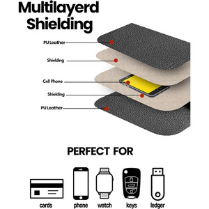 <span class=keywords><strong>Pochette</strong></span> Faraday bloquant les signaux <span class=keywords><strong>RFID</strong></span> pour tous les téléphones et clés de <span class=keywords><strong>voiture</strong></span>, protection <span class=keywords><strong>anti</strong></span>-pistage, <span class=keywords><strong>anti</strong></span>-hackage et antivol - Product Image 4