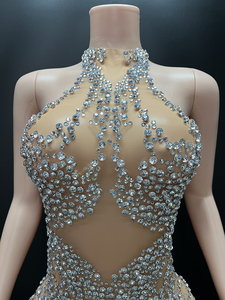 Novance Y4303 Fabrikanten voor op maat gemaakte luxe jurken met diamanten glitter, lange gala jurken, elegante avondjurken - Product Image 2