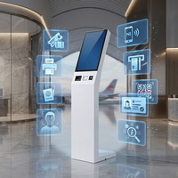Kiosque en libre-service pour chaîne de restauration rapide, lecteur de codes QR multi-touch 10 points, imprimante POS, écran 21,5 pouces Full HD, boîtier métallique