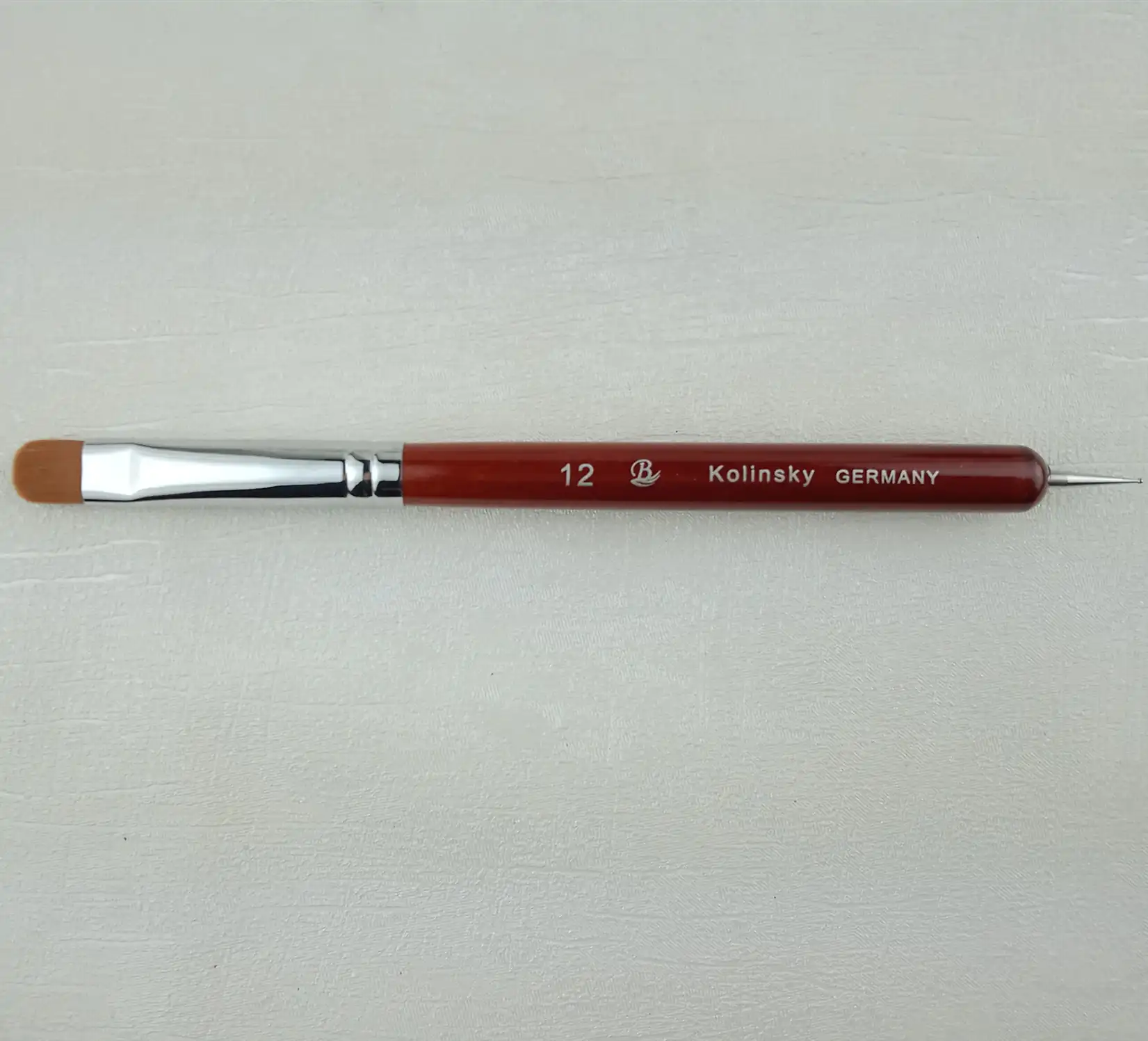 แปรงไม้สีแดงจริงฝรั่งเศสพร้อมปากกาจุดใช้สองด้าน