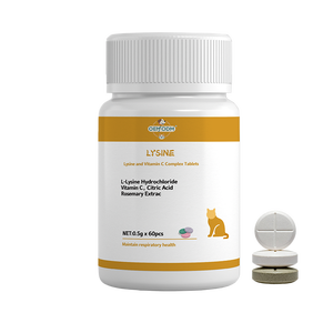 Suplementos para Gatos y Gatitos en Tabletas con Lisina Orgánica Sin Granos, Complejo de Vitamina C, Absorción Rápida, Antiviral, Refuerzo Inmunológico, OEM/ODM - Product Image 1