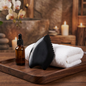 Tabla de Gua Sha de Piedra Bian Natural, Herramienta de Masaje Facial para el Cuidado de la Piel, Revitalización de la Piel y Relajación Muscular - Product Image 4